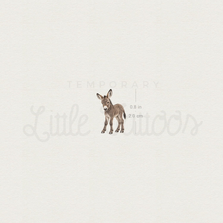 Baby Donkey Temporary Tattoo - Set of 3