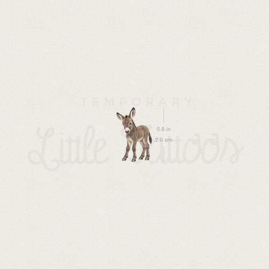 Baby Donkey Temporary Tattoo - Set of 3