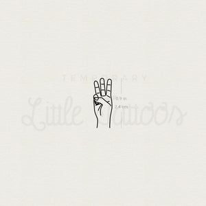 Sign Language W Temporary Tattoo - Set of 3