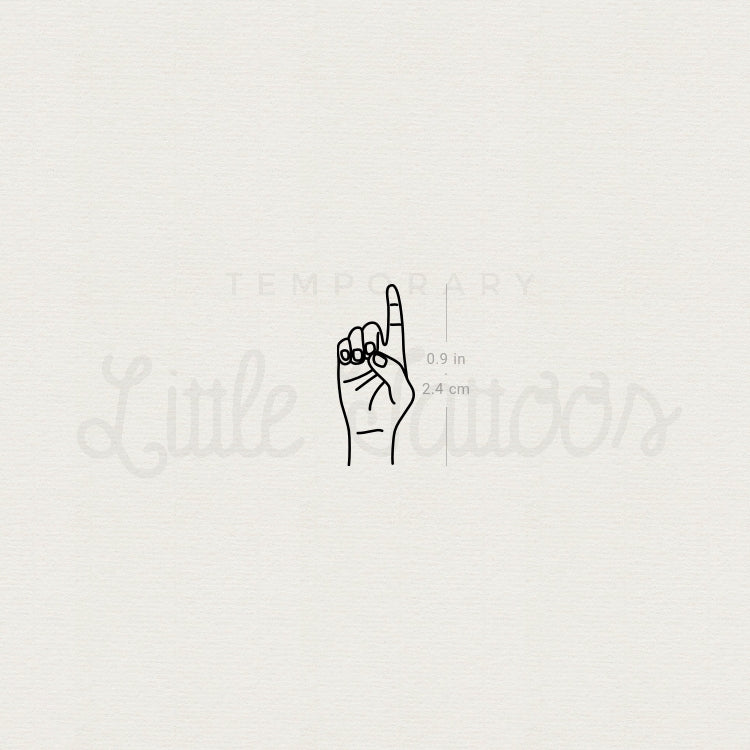 Sign Language D Temporary Tattoo - Set of 3 – Little Tattoos