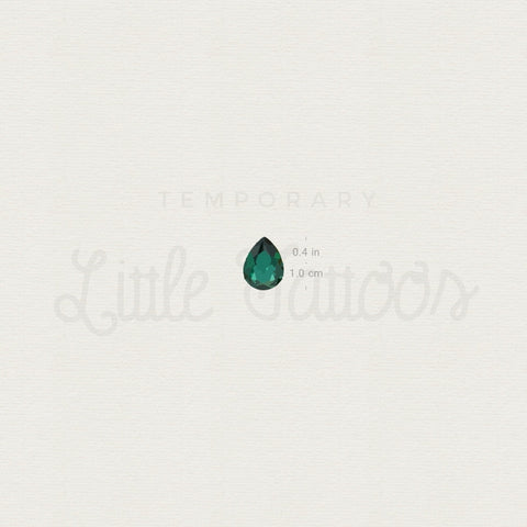 Emerald Green Pear Cut Temporary Tattoo - Set of 3