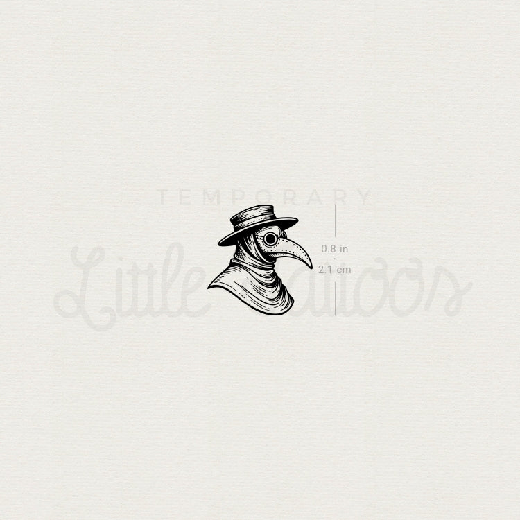 Plague Doctor Mask Temporary Tattoo - Set of 3
