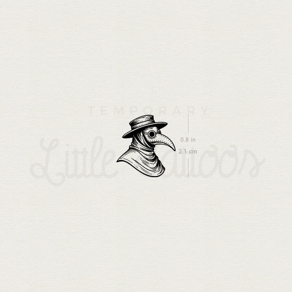 Plague Doctor Mask Temporary Tattoo - Set of 3