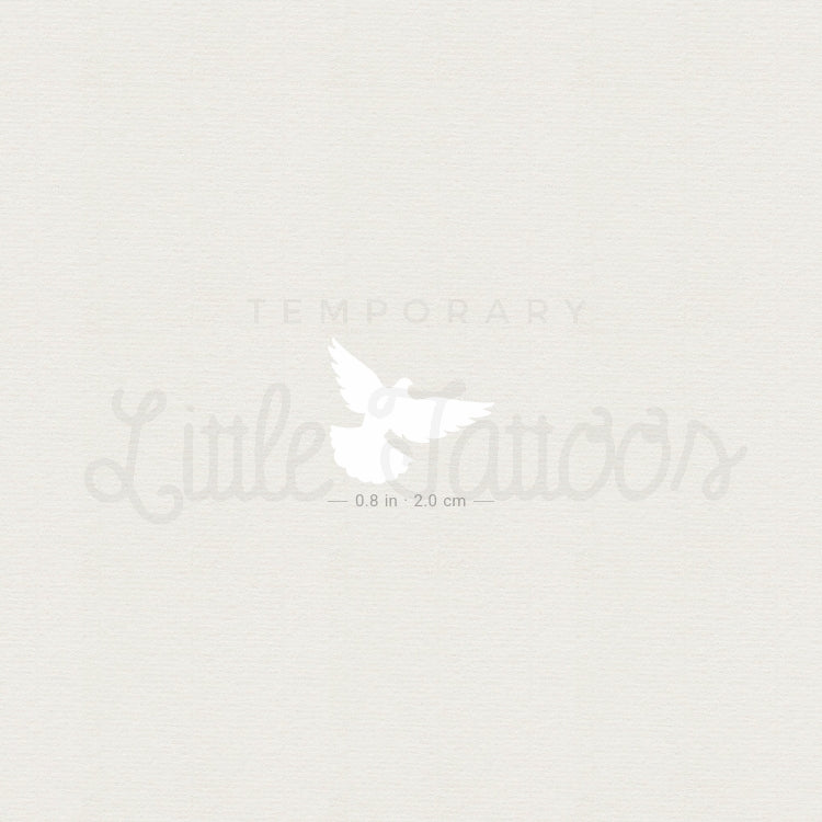 Tatuaje temporal de paloma blanca - Juego de 3
