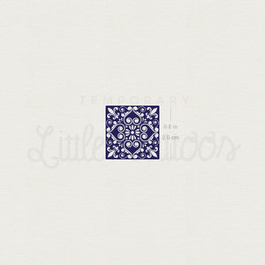 Little Portuguese Tile Temporary Tattoo - Set of 3