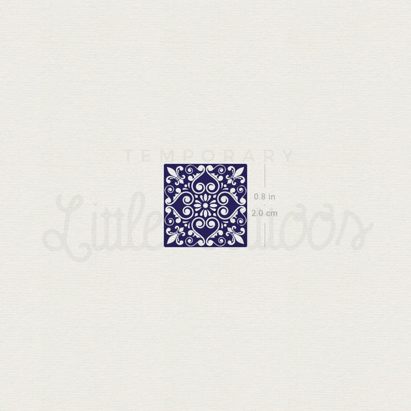 Little Portuguese Tile Temporary Tattoo - Set of 3