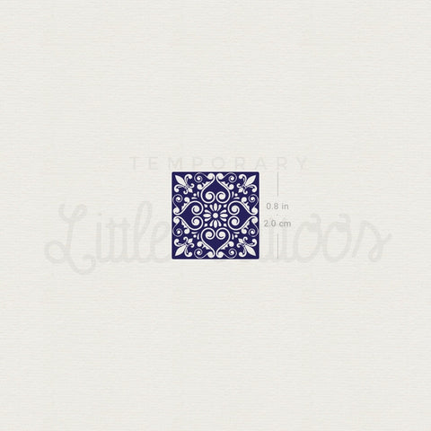 Little Portuguese Tile Temporary Tattoo - Set of 3