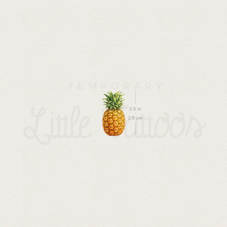 Watercolor Pineapple Temporary Tattoo - Set of 3