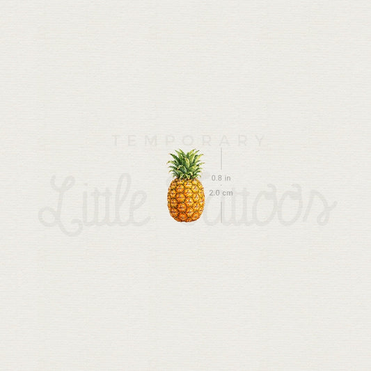 Watercolor Pineapple Temporary Tattoo - Set of 3