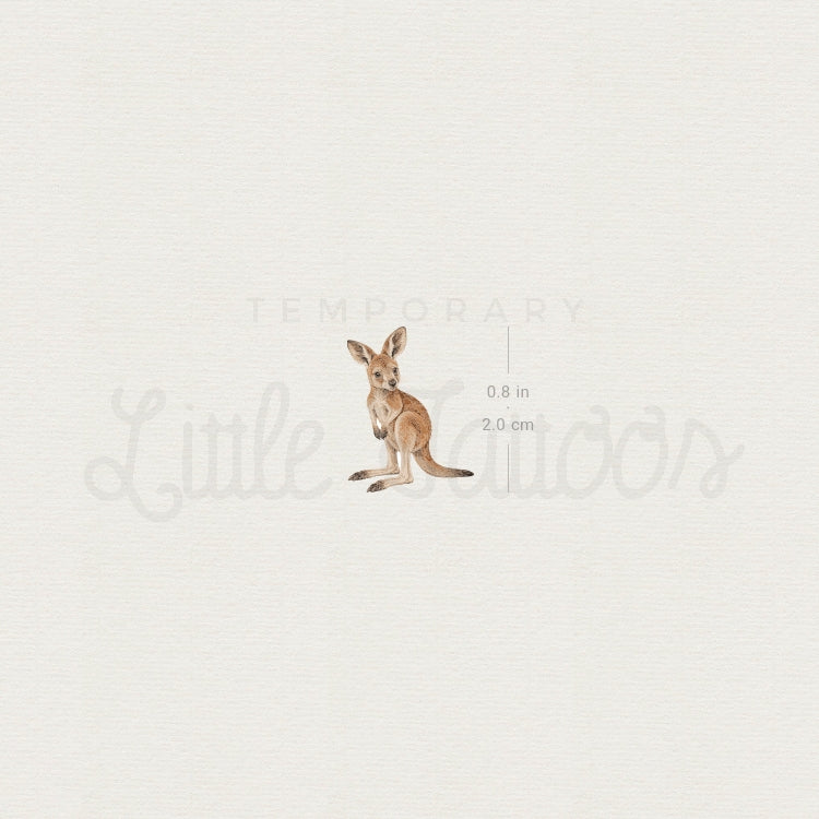 Baby Kangaroo Temporary Tattoo - Set of 3