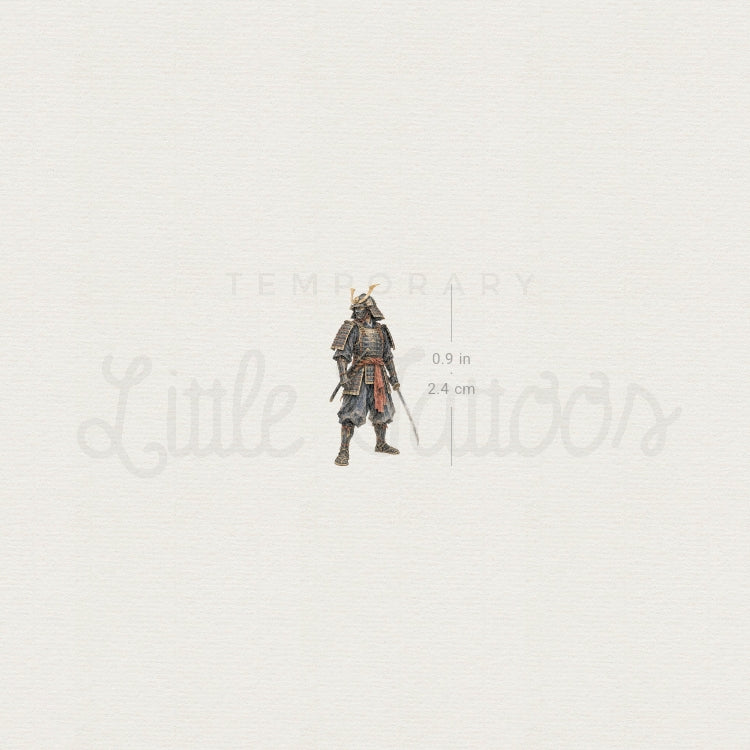 Watercolor Samurai Temporary Tattoo - Set of 3