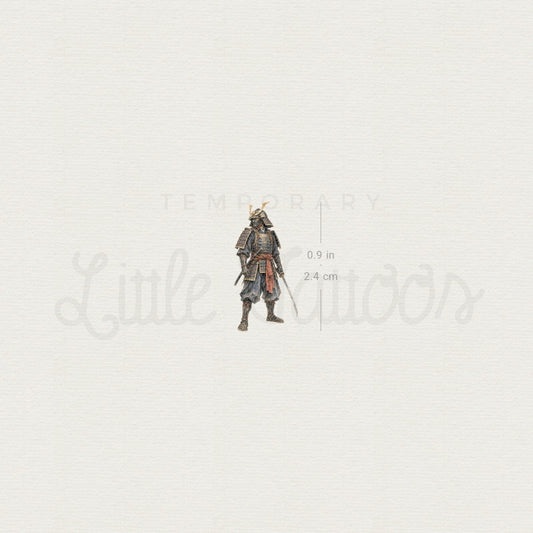 Watercolor Samurai Temporary Tattoo - Set of 3