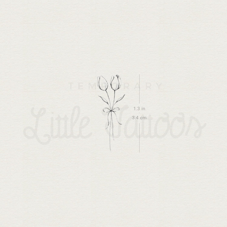 Tulip Couple Temporary Tattoo By Stefano Mazza - Set of 3