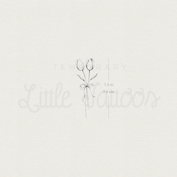 Tulip Couple Temporary Tattoo By Stefano Mazza - Set of 3