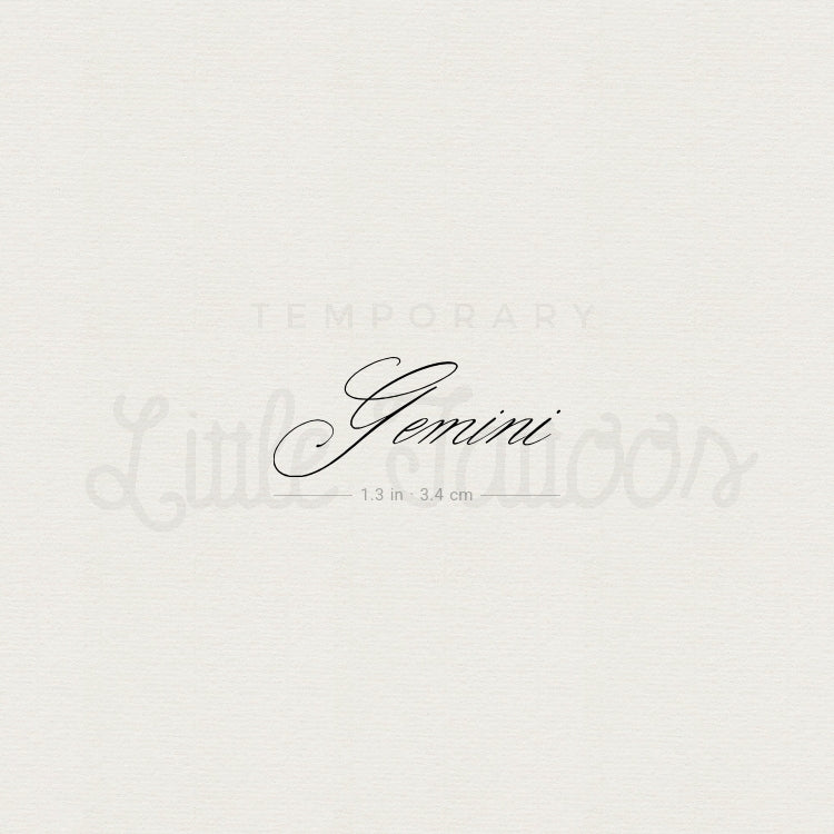 Gemini Script Temporary Tattoo by Marina Molist - Set of 3