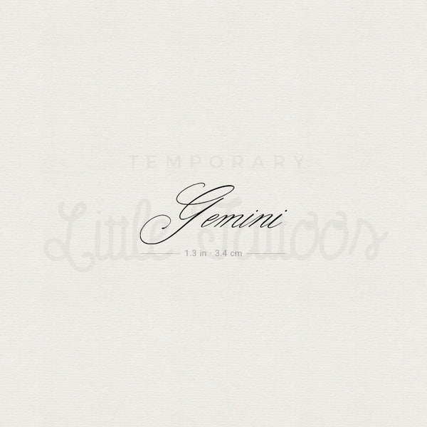 Gemini Script Temporary Tattoo by Marina Molist - Set of 3