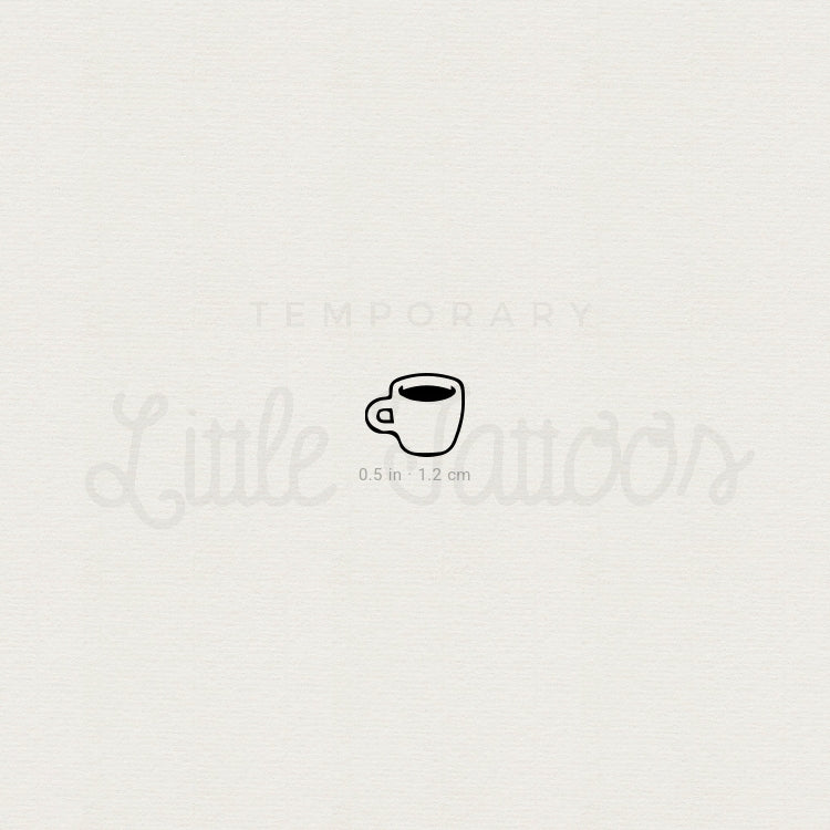 Tiny Coffee Mug Temporary Tattoo - Set of 3