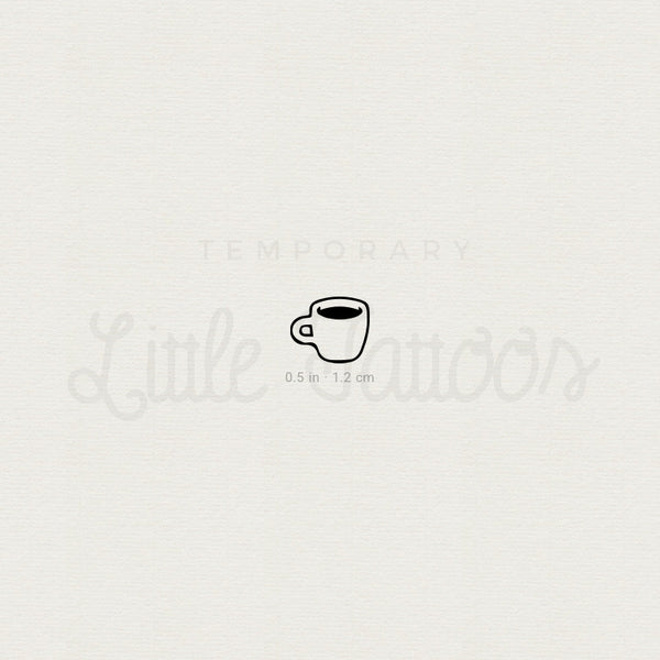 Tiny Coffee Mug Temporary Tattoo - Set of 3