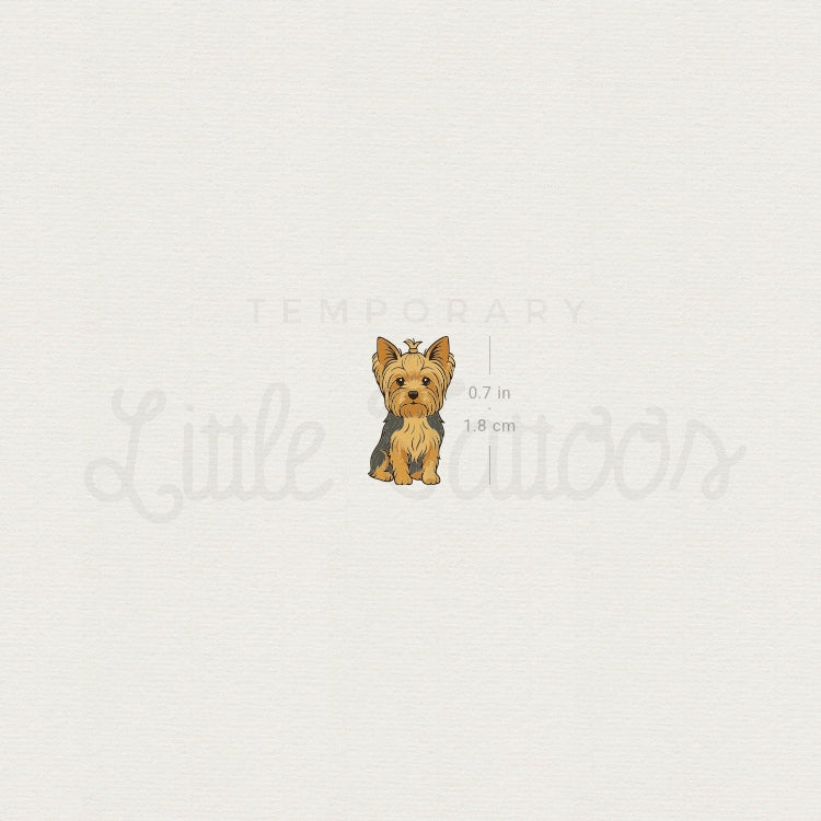 Small Yorkshire Terrier Temporary Tattoo - Set of 3