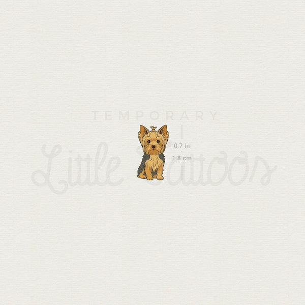 Small Yorkshire Terrier Temporary Tattoo - Set of 3