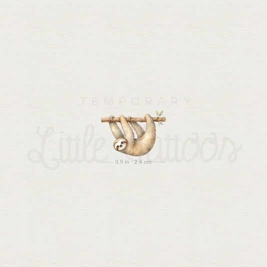 Watercolor Sloth Temporary Tattoo - Set of 3