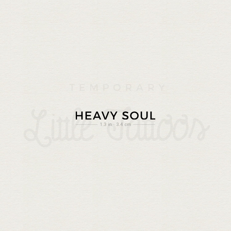 Tatuaje temporal de HEAVY SOUL en mayúsculas - Juego de 3