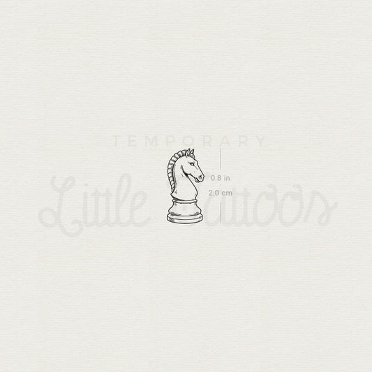 Chess Knight Temporary Tattoo - Set of 3