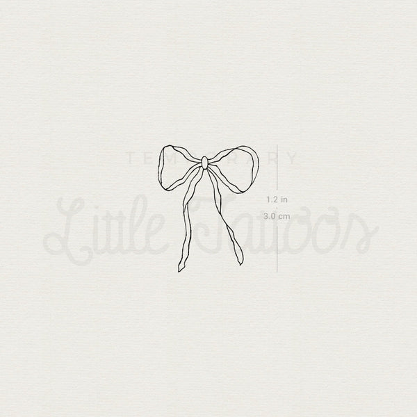 Fine Line Ribbon Bow Temporary Tattoo - Set of 3