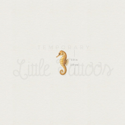Watercolor Seahorse Temporary Tattoo - Set of 3