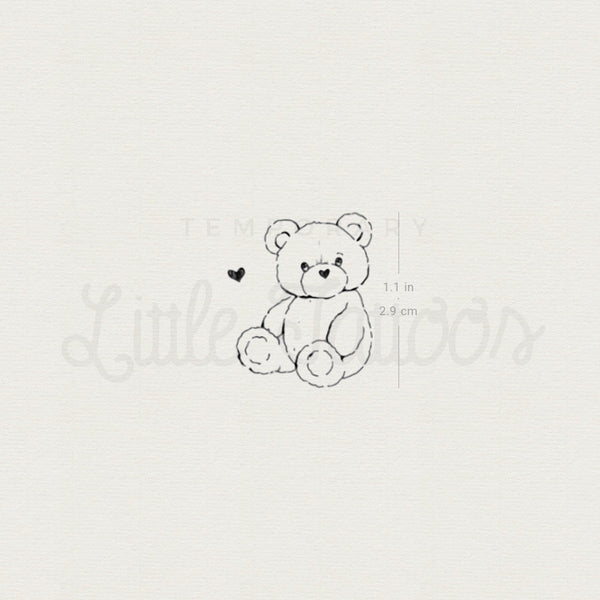 Lovely Teddy Bear By Stefano Mazza Temporary Tattoo - Set of 3
