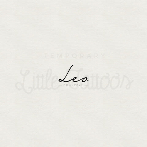 Leo Name Temporary Tattoo - Set of 3