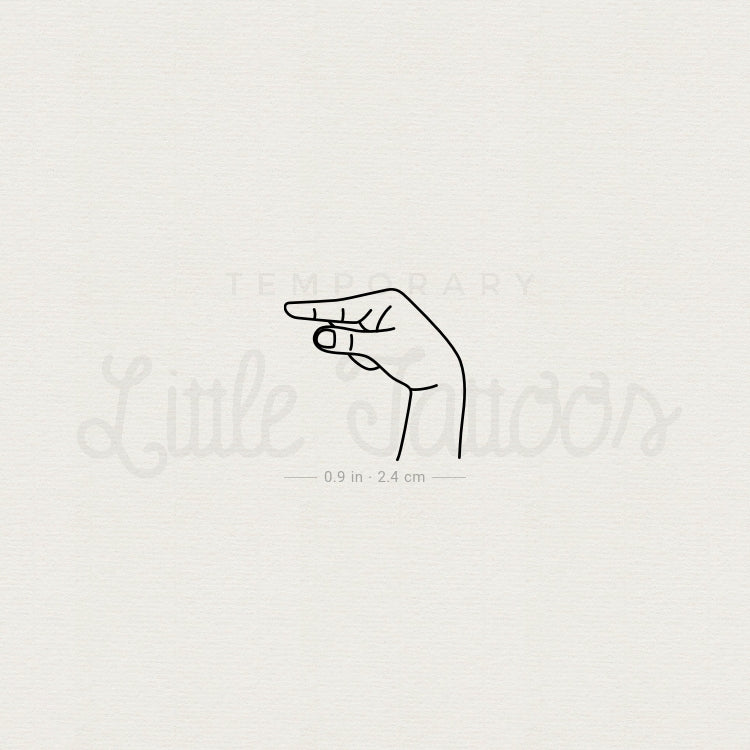 Sign Language G Temporary Tattoo - Set of 3