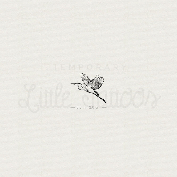 Flying Heron Temporary Tattoo - Set of 3