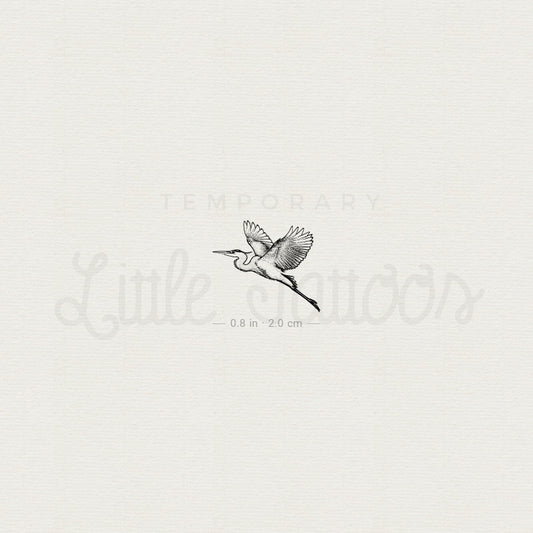 Flying Heron Temporary Tattoo - Set of 3