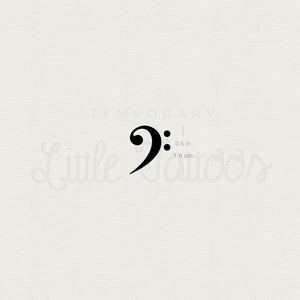 Small Bass Clef Temporary Tattoo - Set of 3