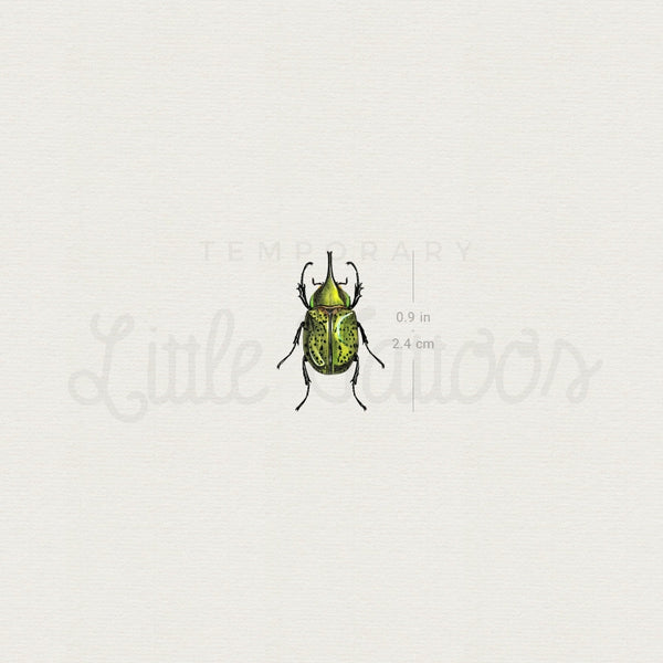 Hercules Beetle Temporary Tattoo - Set of 3