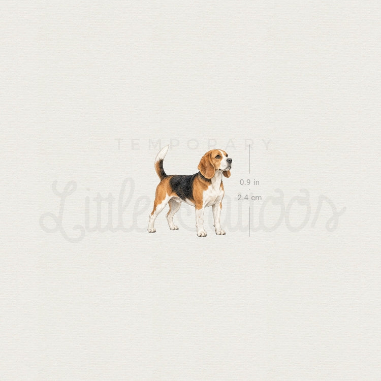 Watercolor Beagle Temporary Tattoo - Set of 3