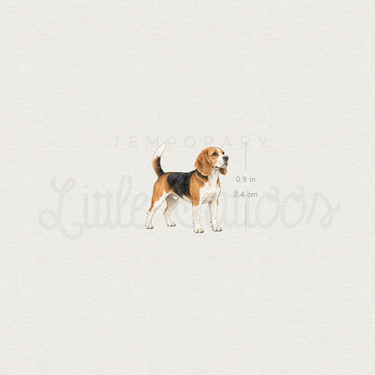 Watercolor Beagle Temporary Tattoo - Set of 3