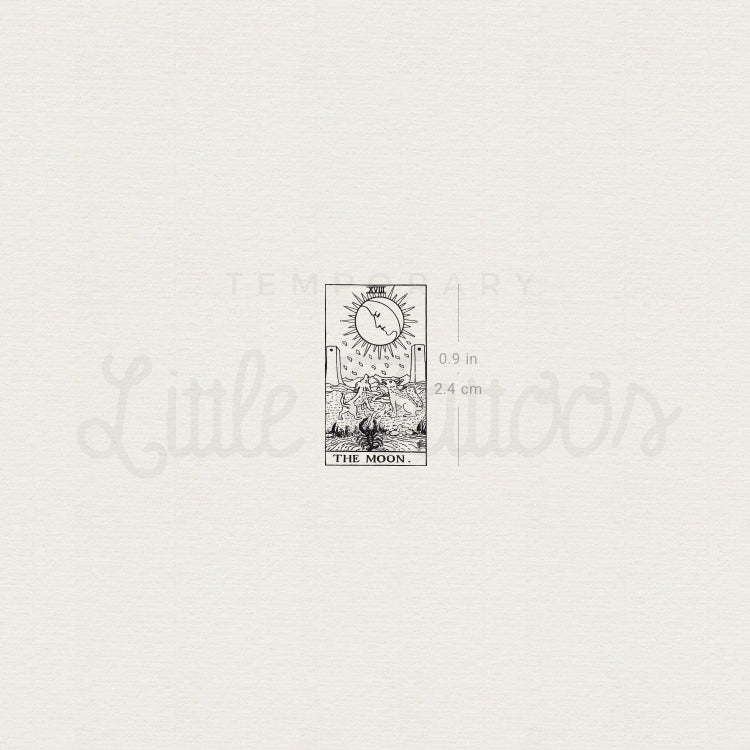 Little The Moon Tarot Card Temporary Tattoo - Set of 3