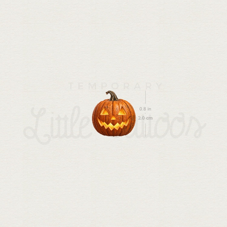 Watercolor Jack-o'-Lantern Temporary Tattoo - Set of 3