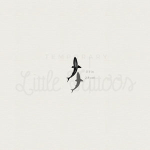 Little Shark And Shadow Temporary Tattoo - Set of 3