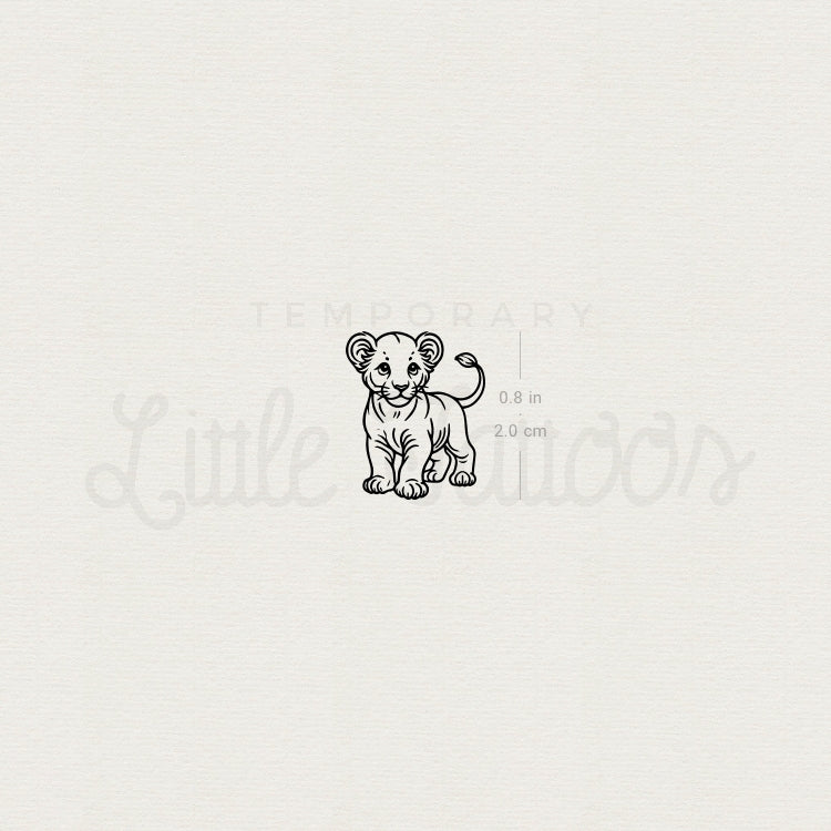 Little Lion Cub Temporary Tattoo - Set of 3