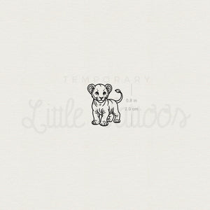 Little Lion Cub Temporary Tattoo - Set of 3