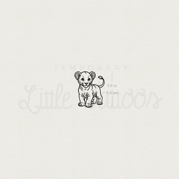 Little Lion Cub Temporary Tattoo - Set of 3