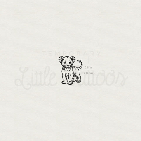 Little Lion Cub Temporary Tattoo - Set of 3