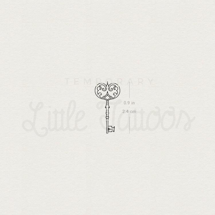 Vintage Key Temporary Tattoo By Marina Molist - Set of 3