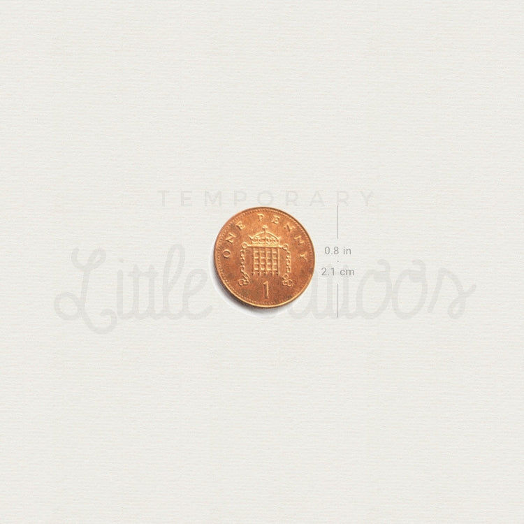 1 Penny Temporary Tattoo - Set of 3