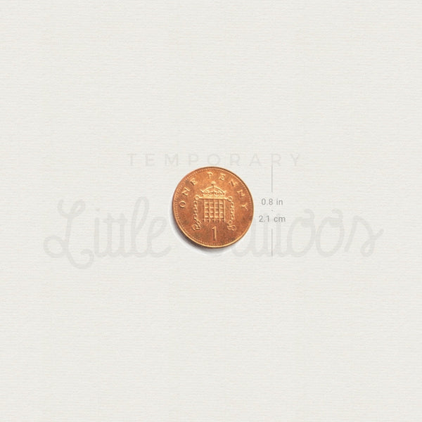 1 Penny Temporary Tattoo - Set of 3