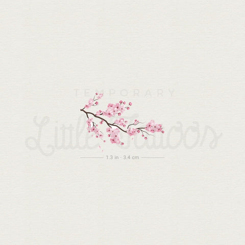 Cherry Blossom Branch Temporary Tattoo - Set of 3