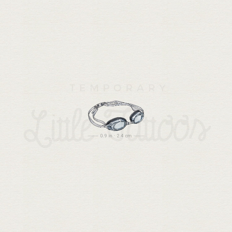 Swimming Goggles Temporary Tattoo - Set of 3